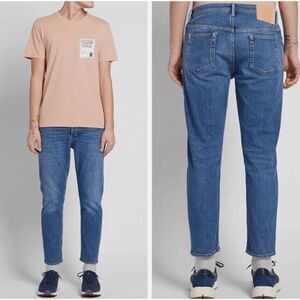 ACNE Studios River Mid Blue Jeans Tapered Leg Cropped Fit Men's Size 31